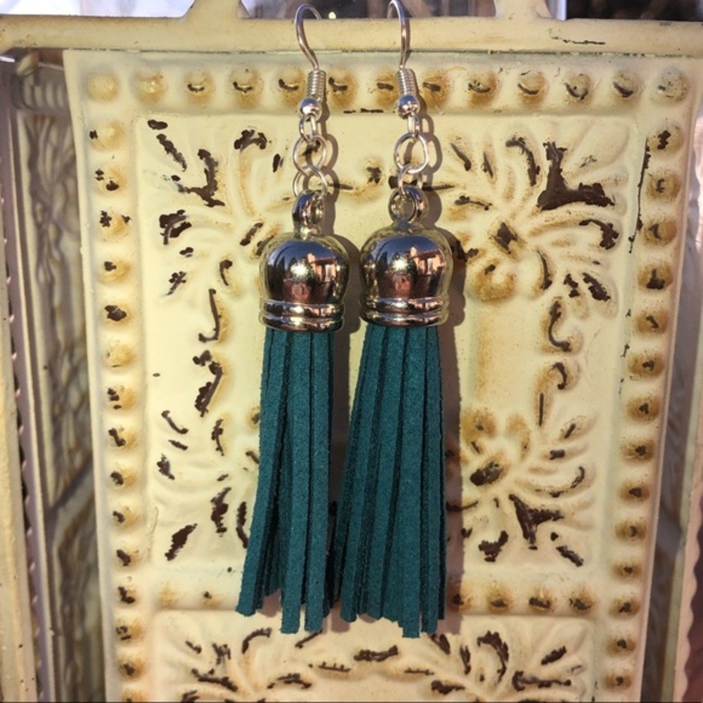 Fringe Faux Leather Earrings